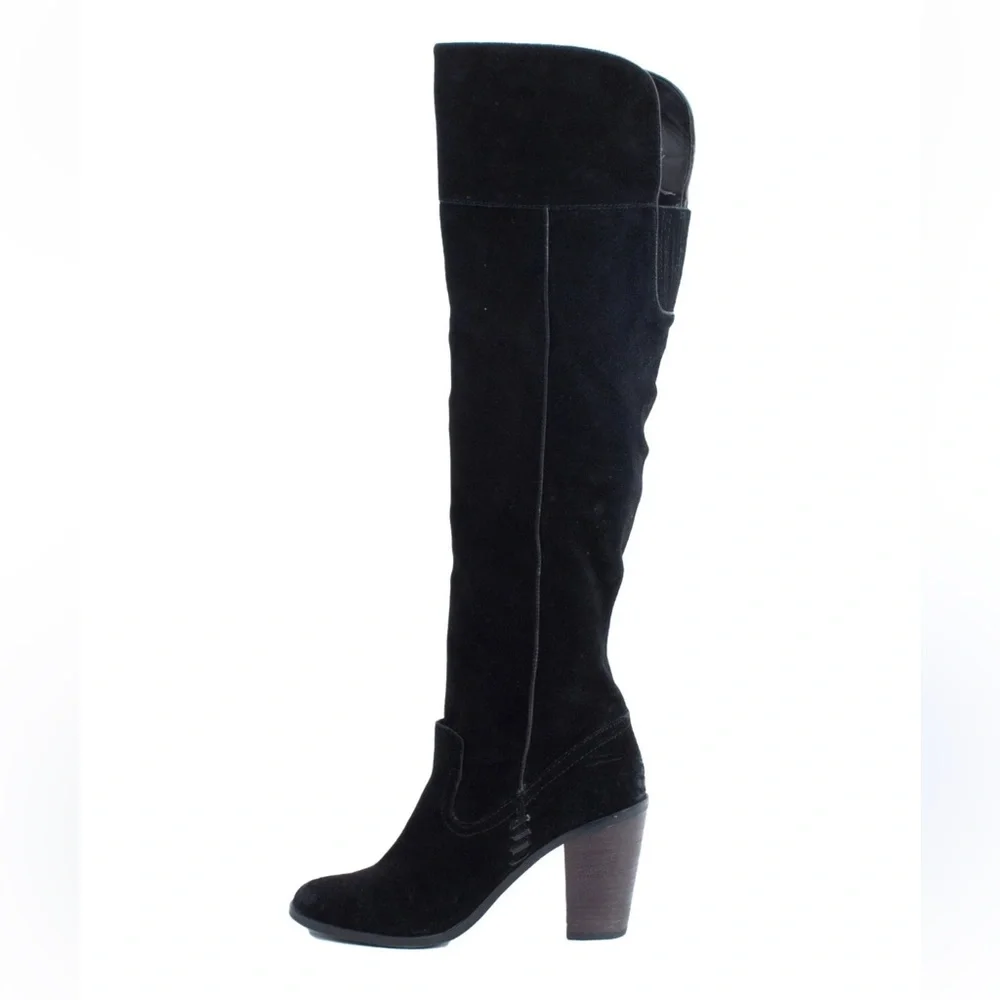 Dolce Vita Ohanna Black Suede Over the Knee Round Toe Block Heel Boot WN 11‎